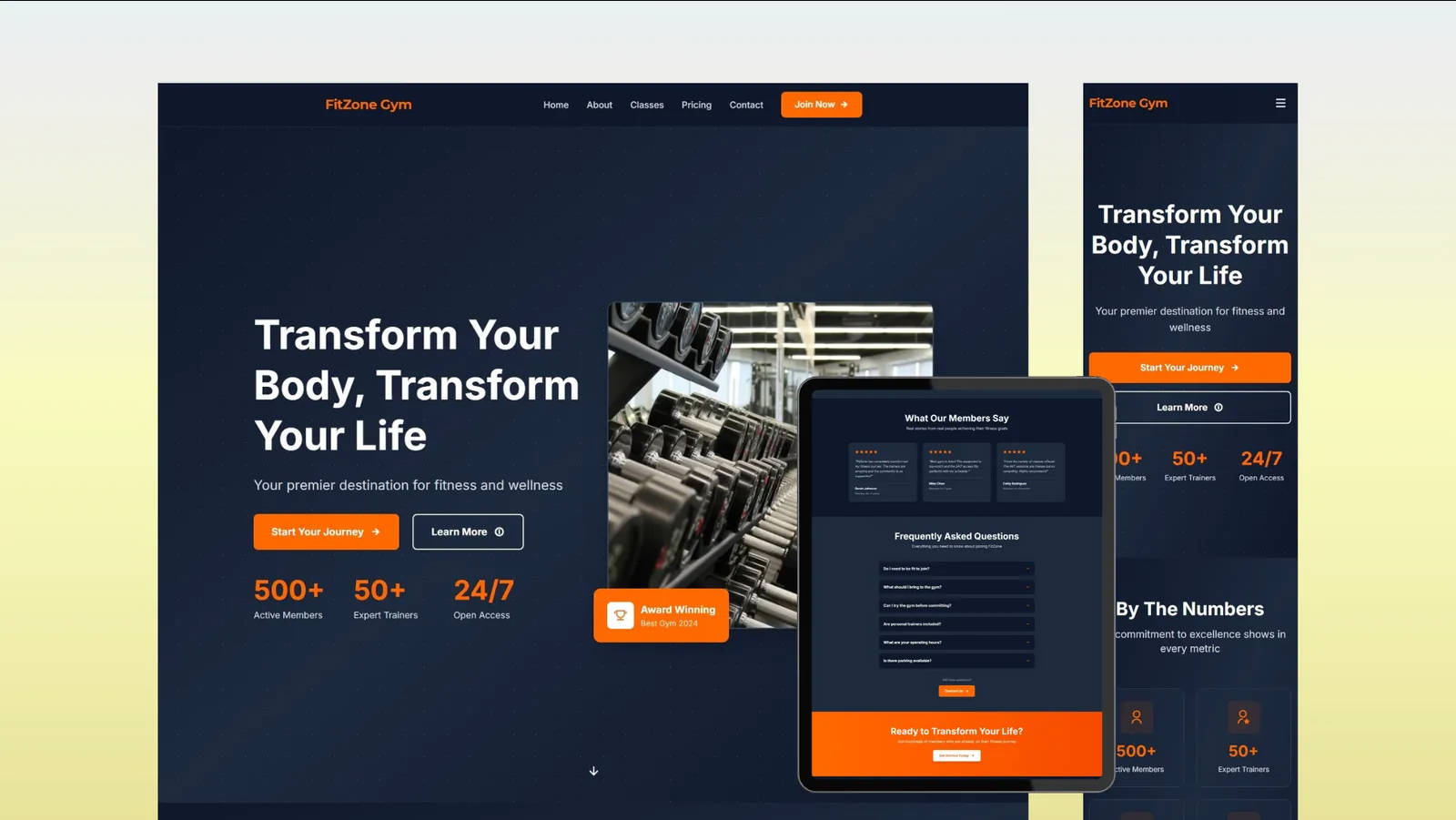 FitZone: Pro Gym Landpaging